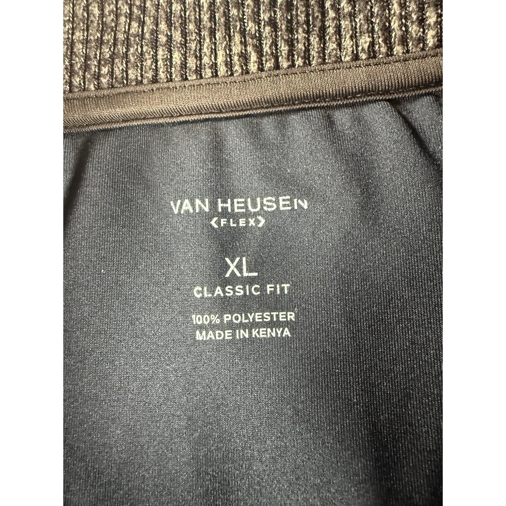 Van Heusen Flex 1/4 Zip Pullover Men's XL Brown Heather Classic Fit Long Sleeve - Picture 3 of 7